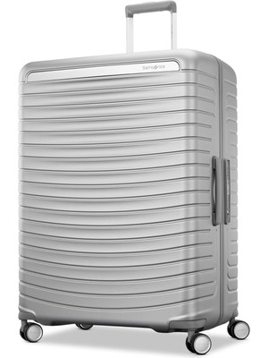 Samsonite Framelock Sert Çanta, 360 Derece Tekerlekli, Düz, Gümüş, Büyük Dönerli