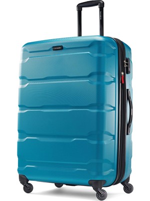 Samsonite Omni Pc Hardside Genişletilebilir Bagaj, Mavi (Karayip Mavisi), Kareli-Büyük 28 Inç, Omni Pc Hardside Genişletilebilir Bagaj, Dönen Tekerleklerle Genişletilebilir