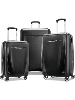 Samsonite Winfield 3 Dlx Spinner'lı Hardside Genişletilebilir Bagaj, Siyah, 3 Parça Set (20/25/28), Winfield 3 Dlx Spinner'lı Hardside Bagaj