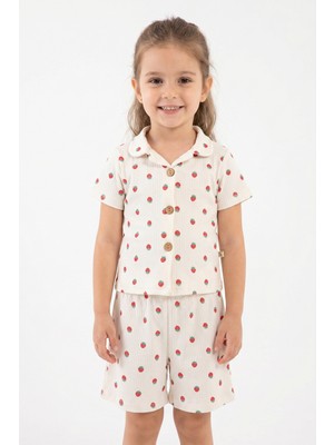 Aden Kids Kız Çocuk  Düğmeli  Pijama Takımı