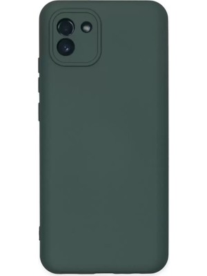 Prativas Newface Galaxy A03 Kılıf Nano Içi Kadife Silikon - Koyu Yeşil