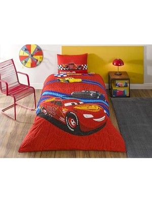 Die Grup Tek Kişilik Pamuk Nevresim Takımı - Disney Cars Temalı Kırmızı