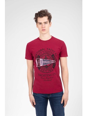 Voltaj Mehr Erkek Tişört Bordo