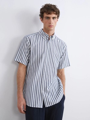 Lc Waikiki Yeni Sezon Regular Fit Kısa Kollu Çizgili Erkek Gömlek