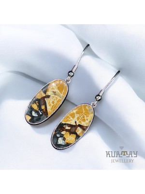 KURTAY JEWELLERY Maligano Jasper Taşlı Gümüş Küpe