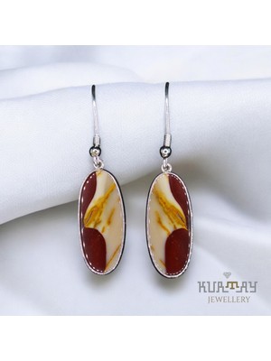 KURTAY JEWELLERY Mookaite Jasper Taşlı Gümüş Küpe