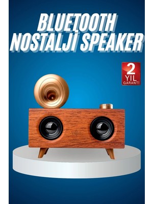 Ronanna Bluetooth Nostalji Speaker Radyo Gramofon Ahşap Renk Vintage