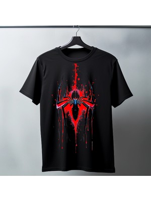 Timisiva Kırmızı Örümcek Erkek Kadın Premium Tişört %100 Pamuk Oversize Basic Günlük Şık T-Shirt