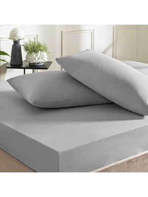 Pearl Shop Ranforce Basic Düz Pamuk Çarşaf, Antrasit, Çift Kişilik