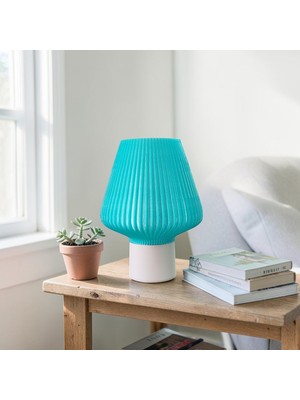 Mavi Dekoratif Masa Lambası – Minimal Tasarım, E14 Duy, 2m Kablolu, Şık Gece Lambası