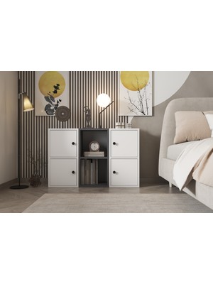 Modern Yatak Odası Yan Ünitesi ve Gece Sehpası NRG-KMD-1027