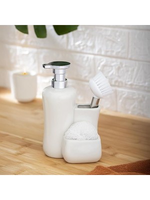 Pearl Shop Fırçalı Sıvı Sabunluk Beyaz HZ22901