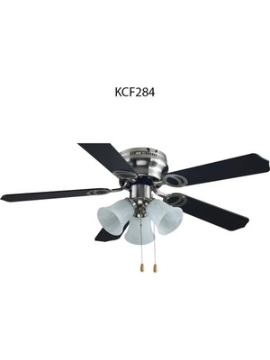 K2 KCF-284 108 cm Çap 3 Ampullü Zincirli Avizeli Vantilatör 5 Kanatlı Büyük Tip