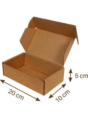 Mege Tasarım 20X10X5 cm 1000 Adet E Dalga E-Ticaret Karton Kutu , Kargo Kutusu, Kilitli Kutu