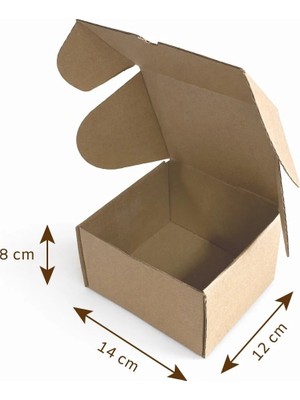 Mege Tasarım 14X12X8 cm 300 Adet E Dalga E-Ticaret Karton Kutu , Kargo Kutusu, Kilitli Kutu