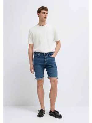Mavi Brian Premium Blue Puslu Koyu Mavi Jean Şort 04184A3304