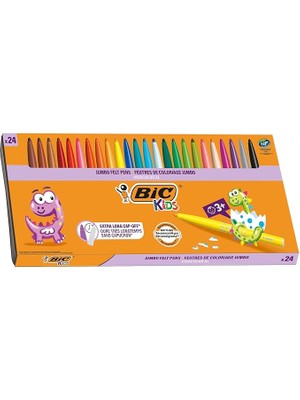 Pearl Shop Kids Visa Color Xl Keçeli Boya Kalemi 24 Renk, Su Bazlı Mürekkep, Kolayca Çoğu Kumaştan Çıkar, 3 Yaş ve Üzeri Çocuklar Için Ideal