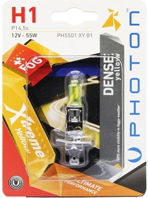Pearl Shop Ampul H1 12V 55W Xtreme Yellow (Tekli Blister) Pht PH5501 Xy B1