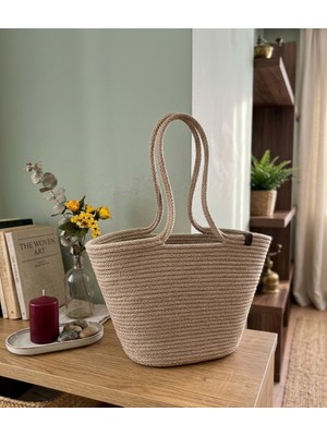 Senza Atelier Naturel Hasır Plaj Çantası - Özel Seri