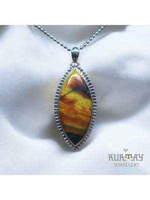 KURTAY JEWELLERY Bloodstone Taşlı Gümüş Kolye Ucu