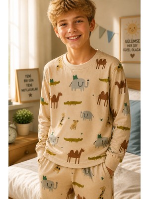 %100 Pamuk 4 Mevsim Çocuk Pijama Takımı 8-13 Yaş | Yumuşak Dokulu