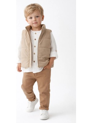 Mini Baray Gabardin Pantolon Yelek Gömlek Takım 3 Lü Takım (1 Yaş - 2 Yaş - 3 Yaş - 4 Yaş)