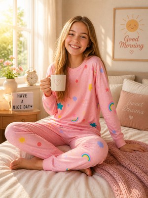 %100 Pamuk 4 Mevsim Çocuk Pijama Takımı 8-13 Yaş | Yumuşak Dokulu