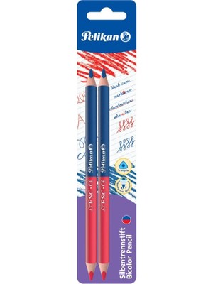 Pearl Shop Kırmızı-Mavi 2 Uçlu Başlık Kalemi Jumbo 2li Blister