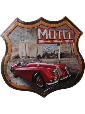 Erseyy Dekoratif 3D Motel &kırmızı Chevrolet Temalı Duvar Panosu
