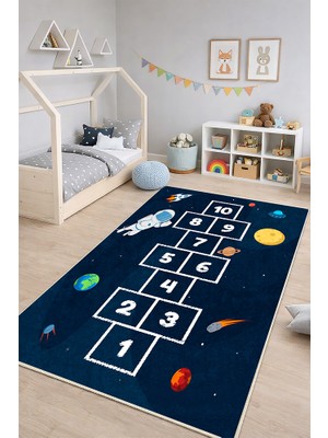 Lioara Home Çocuk Odası Dijital Baskı Halı | Canlı Renkler Kaymaz Taban Silinebilir Modern Tasarım