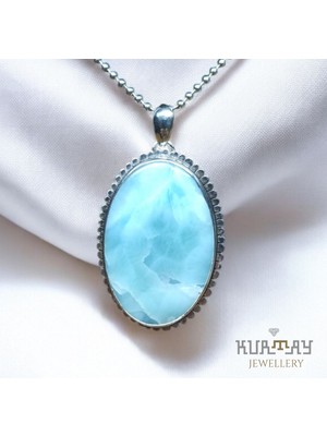 KURTAY JEWELLERY Larimar Taşlı Gümüş Kolye Ucu