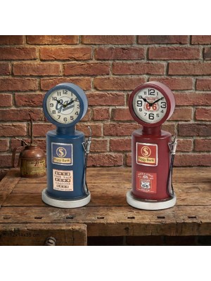 EkoAlışverişDünyam Retro Benzin Pompası Tasarımlı Masaüstü Saat