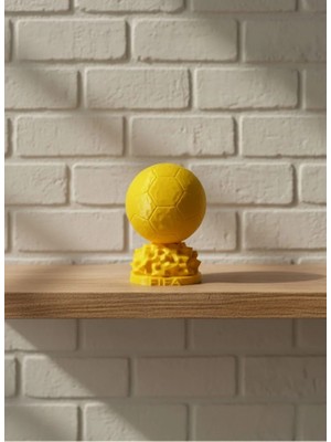 TKÇ Mini Fıfa Futbol Topu Biblo Sarı Renk 10CM Spor Temalı Dekor