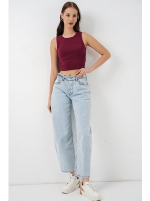 Trend Cojans Yüksek Bel Kot Pantolon 30081 - Buz Mavi