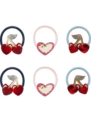 Mimi & Lula Red Cherries Mini 6'lı Lastik Toka