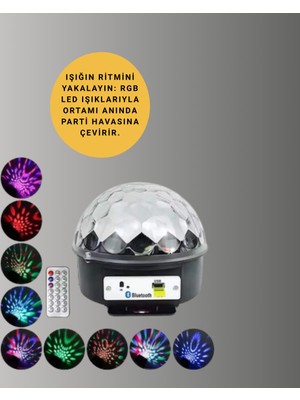 Zero Land Gldisptm Uzaktan Kumandalı Rgb LED Disko Topu Bluetooth Hoparlörlü