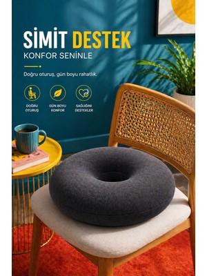 EpiRelax Visco Hafızalı Oturma Simidi Vücut Şekline Uyum Sağlar Yumuşak ve Dengeli Destek