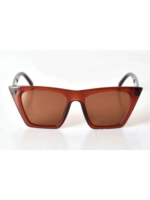 Die Grup Kahverengi Şeffaf Çerçeveli Unisex Güneş Gözlüğü - Moda Gözlük