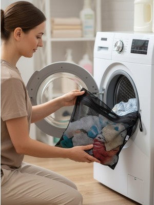 Yorni 2 Adet 30X36CM, Siyah, Fermuarlı, Askılı, Seyahat, Plaj, Valiz, Çamaşır Yıkama Için Çok Amaçlı Çanta, File Torba, Organizer