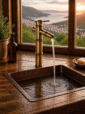Mixsa Lüx Premium Eskitme Detaylı Çanak Lavabo Bataryası