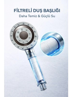 Mixsa Lüx Spa Masajlı Özellikli 5 Fonksiyonlu Filtreli Duş Başlığı