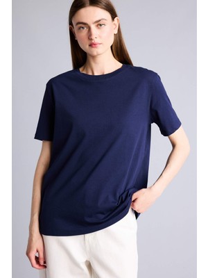 DeFacto %100 Pamuk Regular Fit Bisiklet Yaka Basic Düz Penye Kısa Kollu Tişört W9584AZ26SP