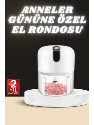 Renas Store Anneler Gününe Özel Hediye El Rondosu Doğrayıcı Şarjlı Taşınabilir