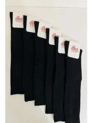 Diba Kadın Siyah Dizaltı Çorap 6 Adet Siyah