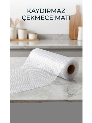 Uravas Store Şeffaf Kaydırmaz Dolap Içi Raf Örtüsü 45X300 cm Koruyucu Pvc