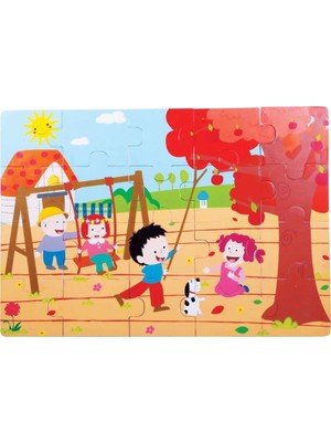 Uravas Store Mey Ithalat® CS-1277 Sonbahar  Ahşap Yer Puzzle