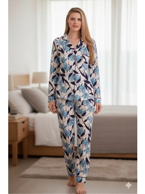 Dorelux Yeni Sezon Yakalı Önden Düğmeli Yumuşak Viskon Pijama Takımı 52031