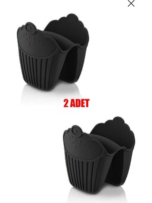 Evolis Kitchen 2 Adet Siyah Silikon Vak Vak Fırın Tutacagı Fırın Tutacağı