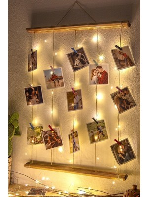 Özbience Ipli Mandallı Işıklı Fotoğraf Askısı ile Anılarınızı Canlandırın