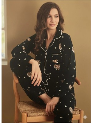 Dorelux Yeni Sezon Kadın Kışlık Süet Uzun Kollu Önü Düğmeli Yumuşak Dokulu Pijama Takımı 49015